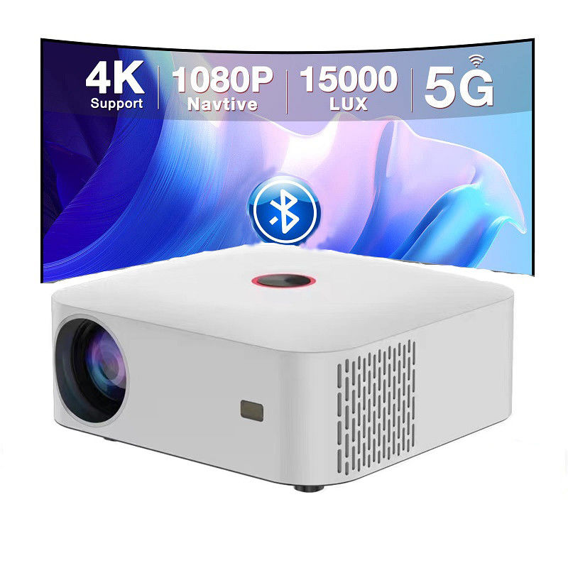 Projector inteligente portátil de 200W durável, tela LCD de 5,0 polegadas, mini-projetor de cinema doméstico leve