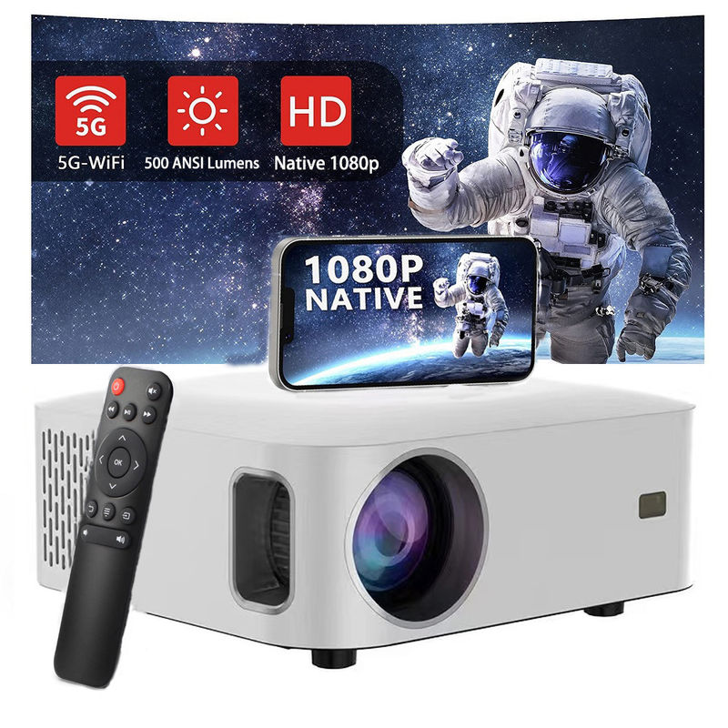 Projector inteligente portátil de 200W durável, tela LCD de 5,0 polegadas, mini-projetor de cinema doméstico leve