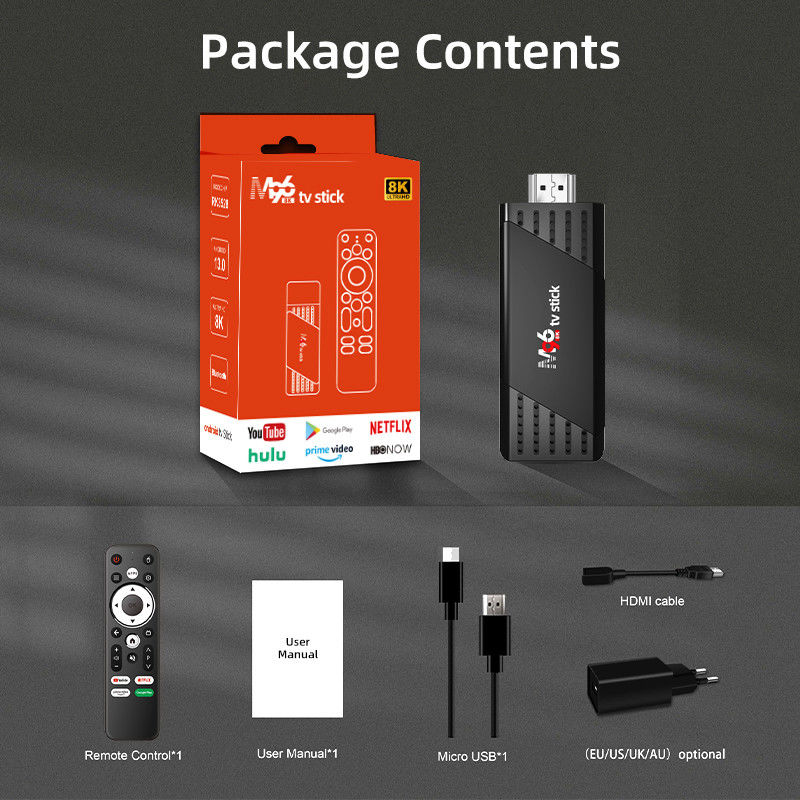 Carregável USB TV Stick 32GB ROM EMMC, WAV Audio Smart TV USB Stick