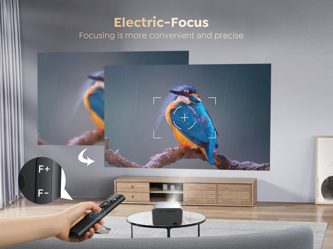 Android 9.0 Novo Produto Foco Elétrico LED+LCD HDMI Projector 200 lumens