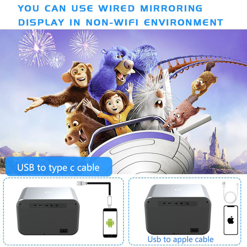 AC100-240V, 50/60Hz Android 9.0 Novo Produto Foco Elétrico LED+LCD Projector HDMI 200 lúmenes