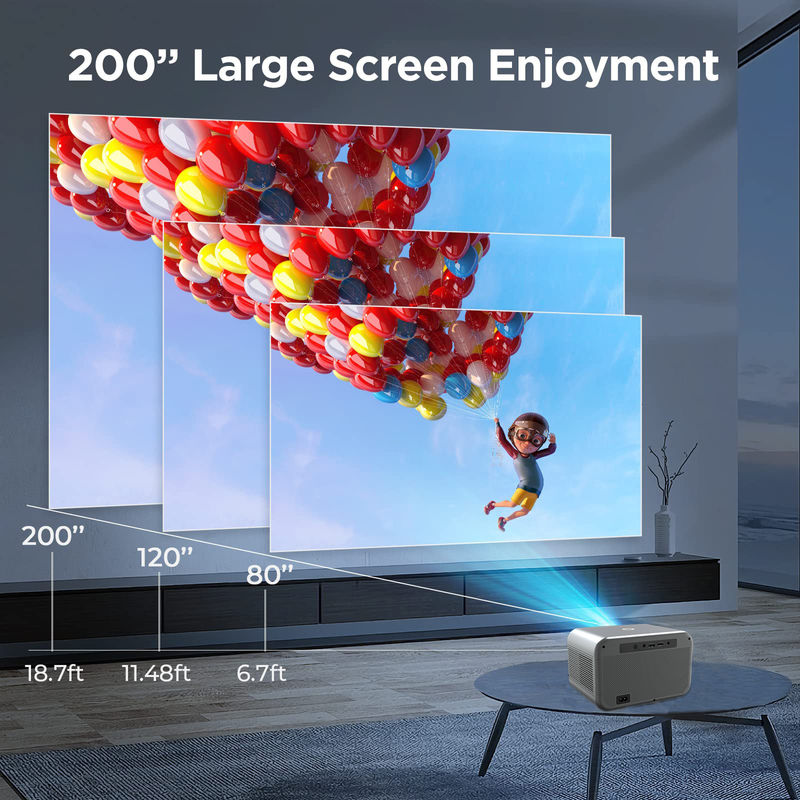Distância de projeção 0,6-5m Novo produto Focal elétrico 200 lumens LED+LCD Projector HDMI