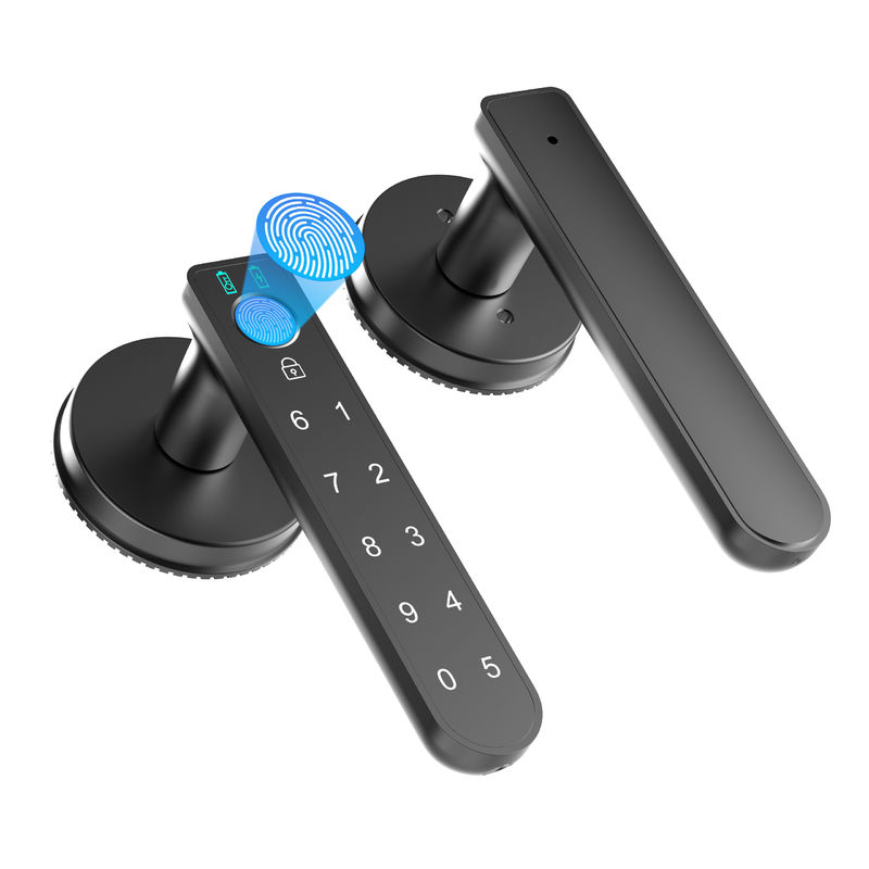 Passwords inteligentes, fechadura de porta de impressão digital C02 com teclados, botão da porta de impressão digital fechadura de porta de entrada sem chave para casa / escritório