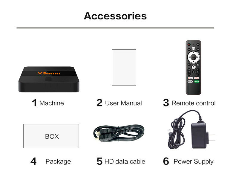 2024 TV Box mais barato Android 9 ATV com BT Voice Remote 1G 8G X9mini