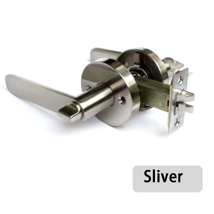 KZ01 liga de zinco de trabalho pesado Triple Lever Bloqueio Porta Bloqueio de bola Bloqueio de quarto interior Bloqueio de porta de quarto Banheiro de bola de aço inoxidável