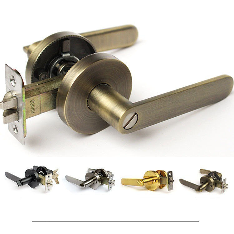 KZ01 liga de zinco de trabalho pesado Triple Lever Bloqueio Porta Bloqueio de bola Bloqueio de quarto interior Bloqueio de porta de quarto Banheiro de bola de aço inoxidável