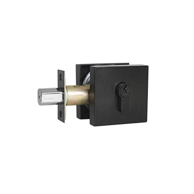 S101-MB Quadrado Contemporâneo Bloqueio de Fechadura Single Cylinder Deadbolt Com Backset Ajustável, Bloqueio de Portas da frente Para Casa Banheiro
